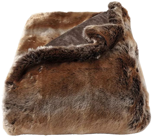 Portsmouth Home Marten Sable Faux Fur Throw Blanket