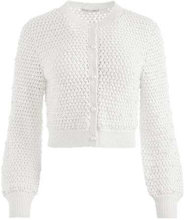 Kitty Pearl Embellished Cardigan In Soft White | Alice And Olivia
