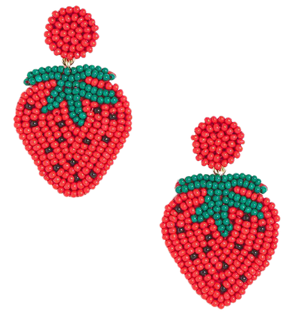 Beaded strawberry statement earrings