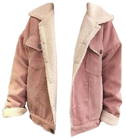 light pink corduroy sherpa jacket