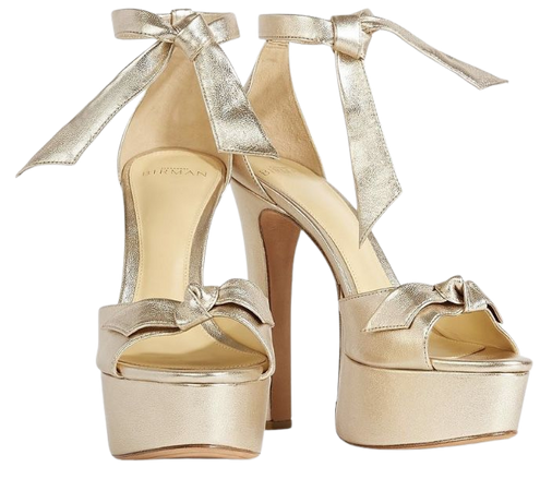 alexandre birman clarita bow-embellished metallic leather platform sandals