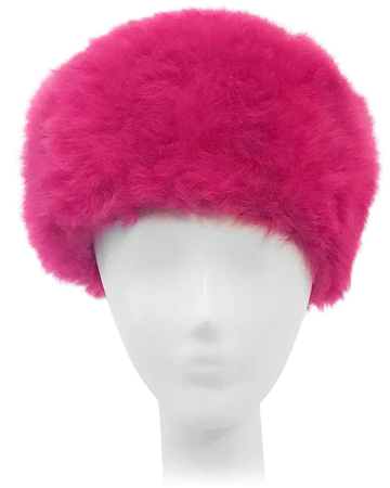 1960s Leslie James Magenta Angora Fur Felt Hat For Sale at 1stDibs