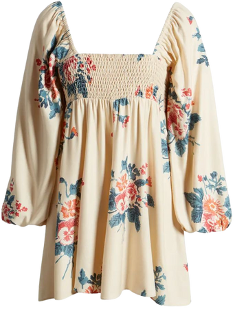 Free People Francesca Floral Print Long Sleeve Minidress | Nordstrom