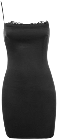 Clothing : Bodycon Dresses : 'Tosci' Black Satin Slip Dress