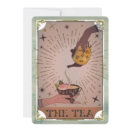 tea tarot card party invitation