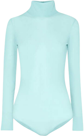 Stretch-jersey Turtleneck Bodysuit - Turquoise