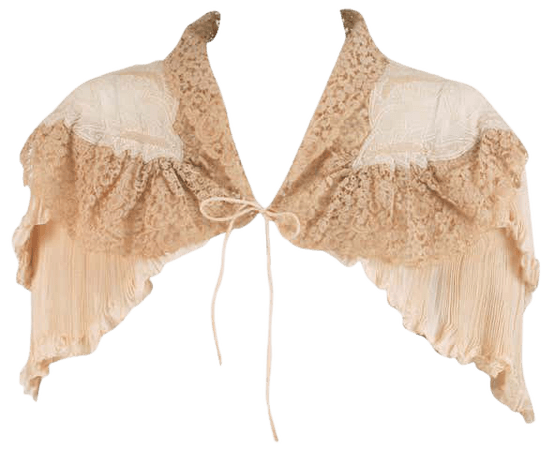 1940s Trousseau cape Ivory pleated silk crepe and Rosaline lace For Sale at 1stdibs