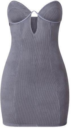 Pale Blue Plisse V Wire Detail Dress | PrettyLittleThing CA