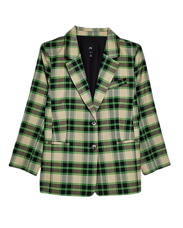 Plus green check blazer | River Island