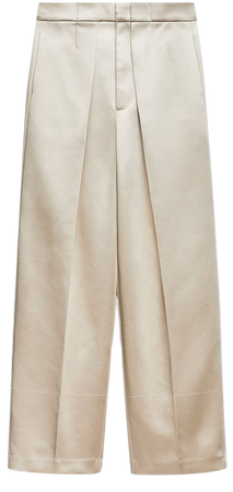 DARTED SATIN EFFECT PANTS ZW COLLECTION - Cream | ZARA United States