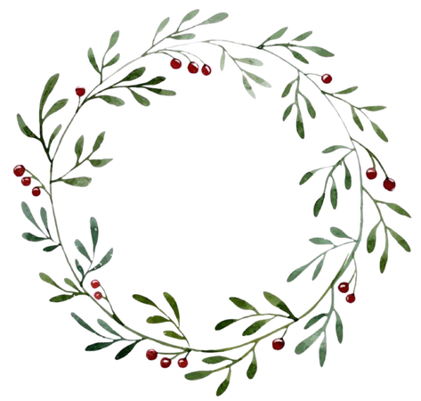 Christmas circular frame mistletoe