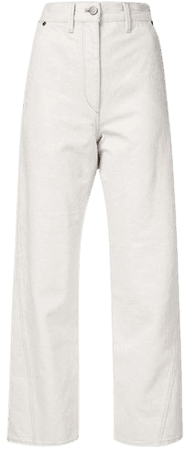 white wide high waisted pants