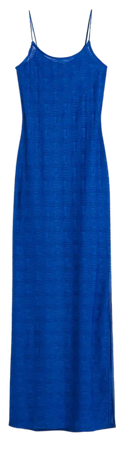 Textured Jersey Maxi Dress - Bright blue - Ladies | H&M US