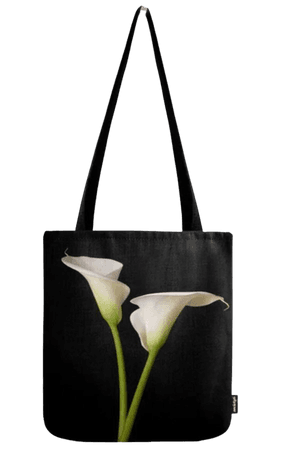 Black and White Calla Lily Tote Bag