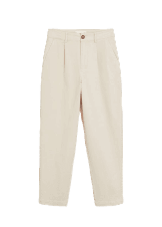 Relaxed fit cropped trousers - Women | Mango USA