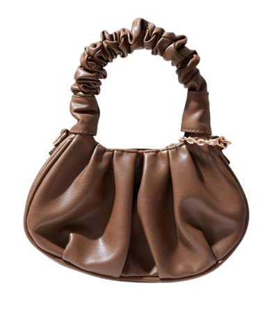 brown ruched bag