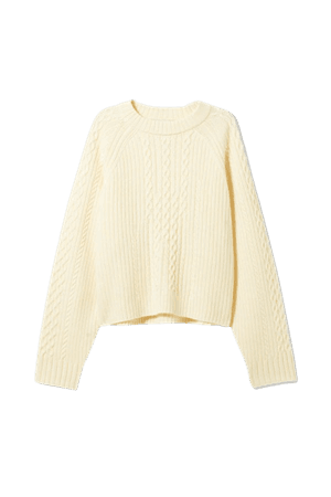 Jill Cable Sweater - Cream - Weekday WW