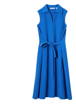 Cotton Seersucker Belted Sleeveless Dress | UNIQLO US