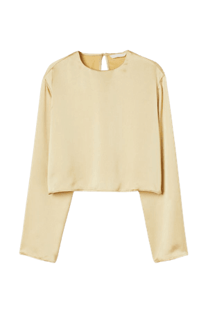 Satin Blouse - Light yellow - Ladies | H&M US
