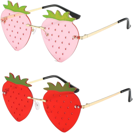 Amazon.com: BAWUYI Cute Strawberry Shape Sunglasses for Women Men Girls Boys Party Prom Accessories Halloween Christmas Costumes Glasses (Pink) : Clothing, Shoes & Jewelry