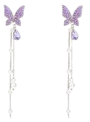 purple and silver earrings butterfly - Google Search