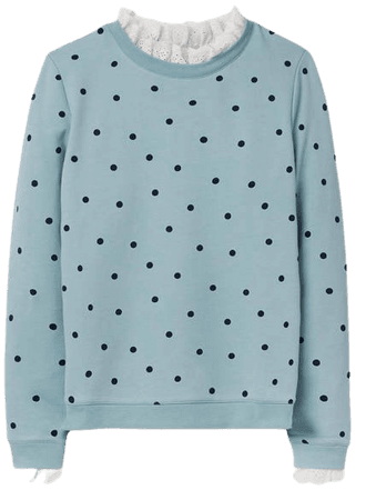 Holly Jersey Sweatshirt - Ice Blue, Polka Dot | Boden US