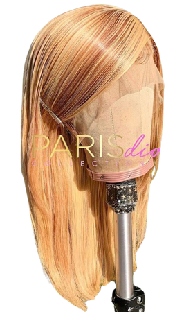 blonde/light brown straight with side part bang lace wig
