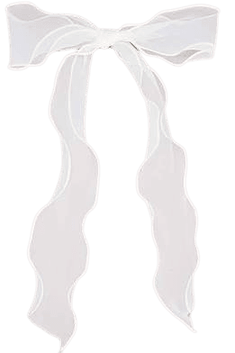 white silk hair bow
