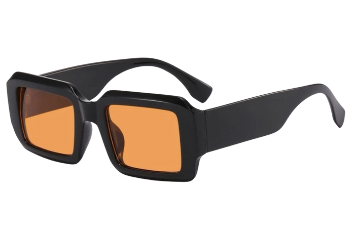 black and orange glasses