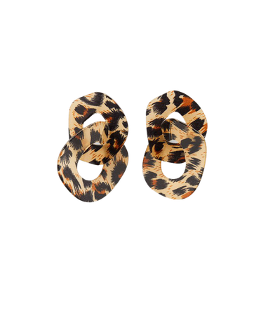 Maxi leopard print earrings - Jewelry - Bershka United States