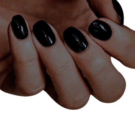 black nails short black nails