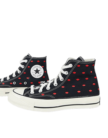 Converse Chuck 70 Hi Crafted With Love embroidered canvas sneakers in black | ASOS