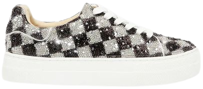 SIDNY CHECKERS Rhinestone Sneaker | Sparkly Print Sneakers – Betsey Johnson