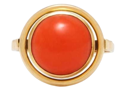 VINTAGE CORAL AND 14K GOLD RING - MID-20TH CENTURY: FIFTIES, SIXTIES, AND SEVENTIES - BY AGE - SHOP