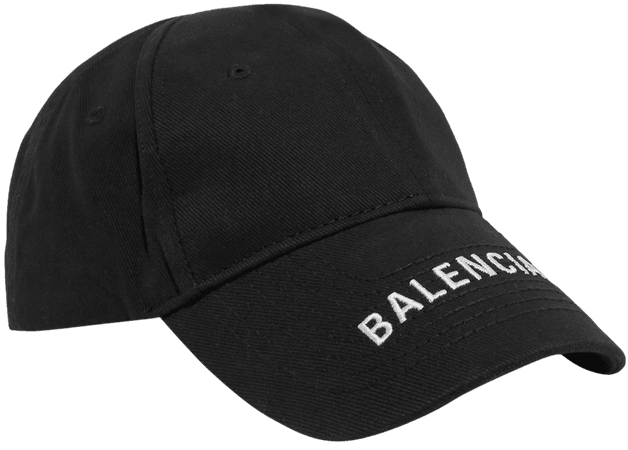 Black Embroidered cotton-twill baseball cap | Balenciaga | NET-A-PORTER