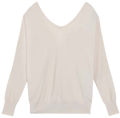 v-neck backless sweater ELSY OFF-WHITE // ba&sh US