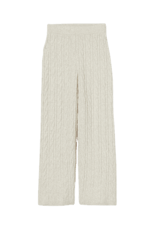 Cable-knit Pants - Light beige melange - Ladies | H&M US