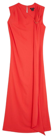 Slash Neck Sleeveless Woven Maxi Dress | Karen Millen