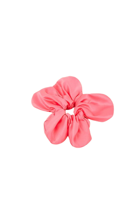 Bright Pink Satin Oversized Flower Scrunchie | PrettyLittleThing USA