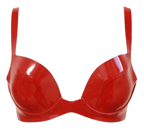 latex red bra