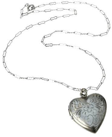 Vintage Sterling Silver Heart Locket Necklace