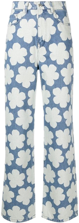 Kenzo Ayame floral-print wide-leg Jeans - Farfetch
