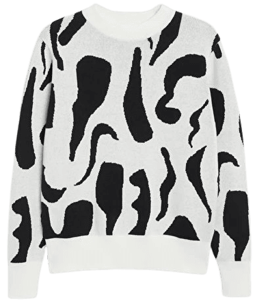 Patterned soft knit sweater - Abstract pattern - Jumpers - Monki WW