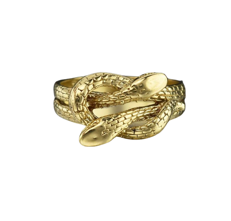 English Gold Double Snake Vintage Ring - ON HOLD