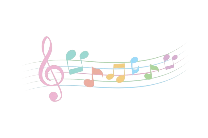 pastel music notes