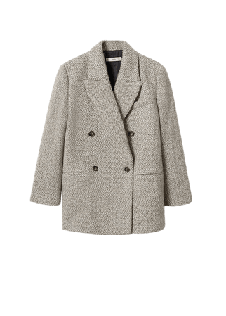 Herringbone wool-blend blazer - Women | Mango USA