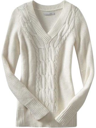 White Cable-Knit Sweater (Women's)