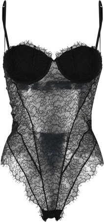 Luxury Lace Bodysuit in Black