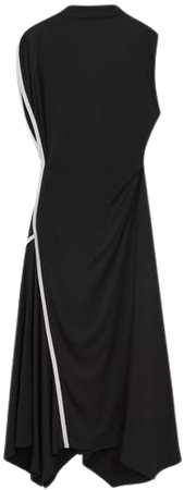 Reiss Klein Asymmetric Contrast Trim Midi Dress | REISS USA
