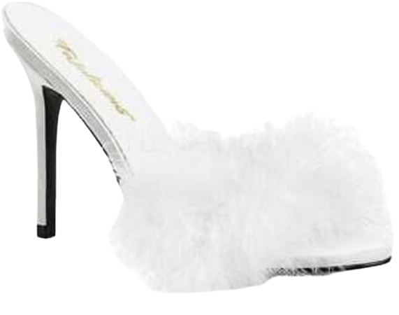 white fur slides heels